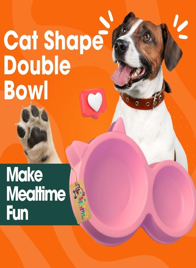 Western Era Pet Cat Ear Shape Double Bowl - Interactive Pet Feeder, Promotes Healthy Eating, Mental Stimulation, Design for Healthy Eating, Fun Design for Cats & Dogs, Ideal for All Pet Sizes - Image 2